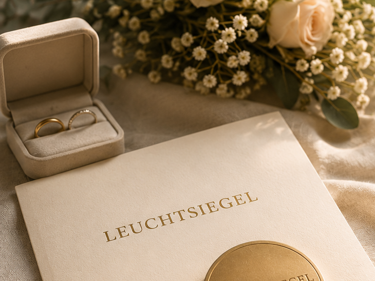 Hochwertiges LEUCHTSIEGEL Erinnerungsstück mit personalisiertem Zugang